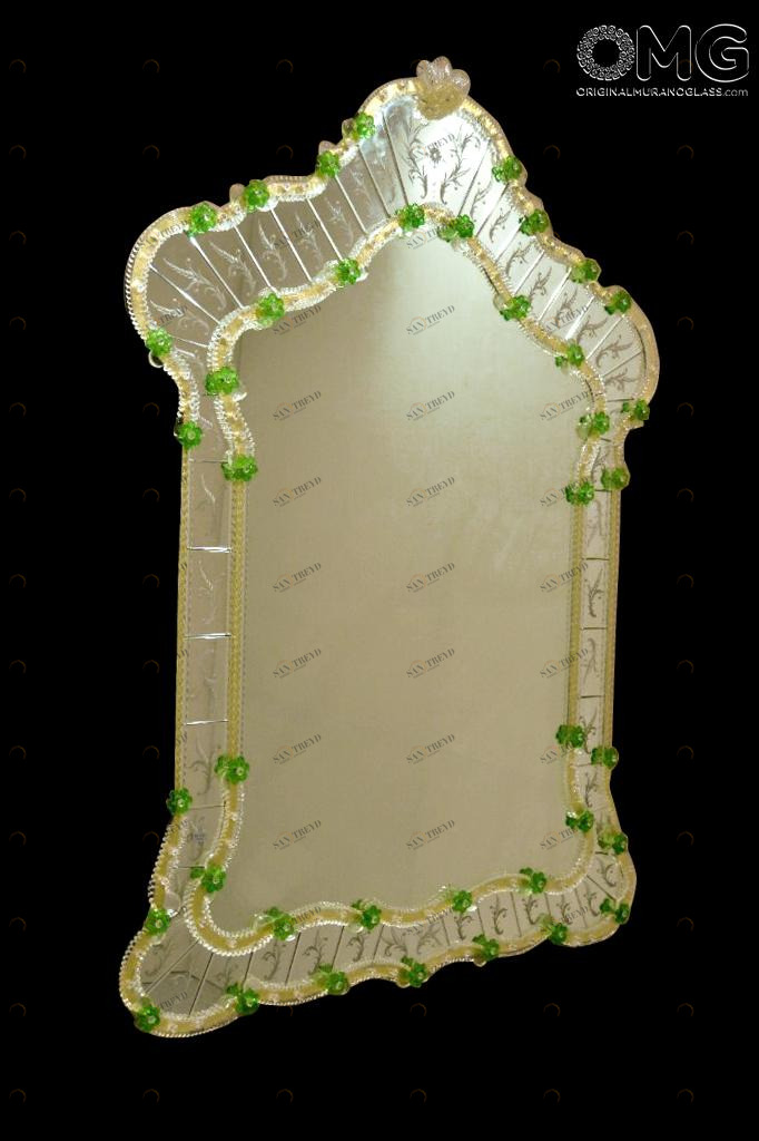1675 ORIGINALMURANOGLASS Венецианское зеркало Фараон - муранское стекло  см 