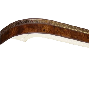 Карниз шинный двухрядный с поворотом Флора в наборе 160 см пластик цвет корень ореха