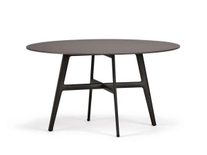 Круглый садовый стол с эбеновым верхом