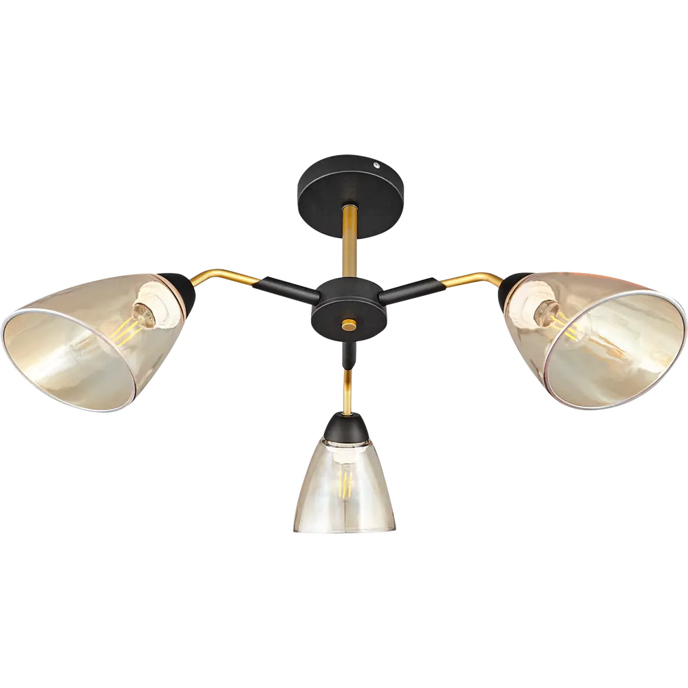 Люстра потолочная Jlight Alma 3152/3C 3 лампы E27 60W цвет черный и матовое золото 85233254 STLM-2163984  - Вид №2