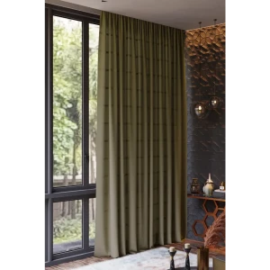 Штора на ленте 140x260 см цвет оливковый