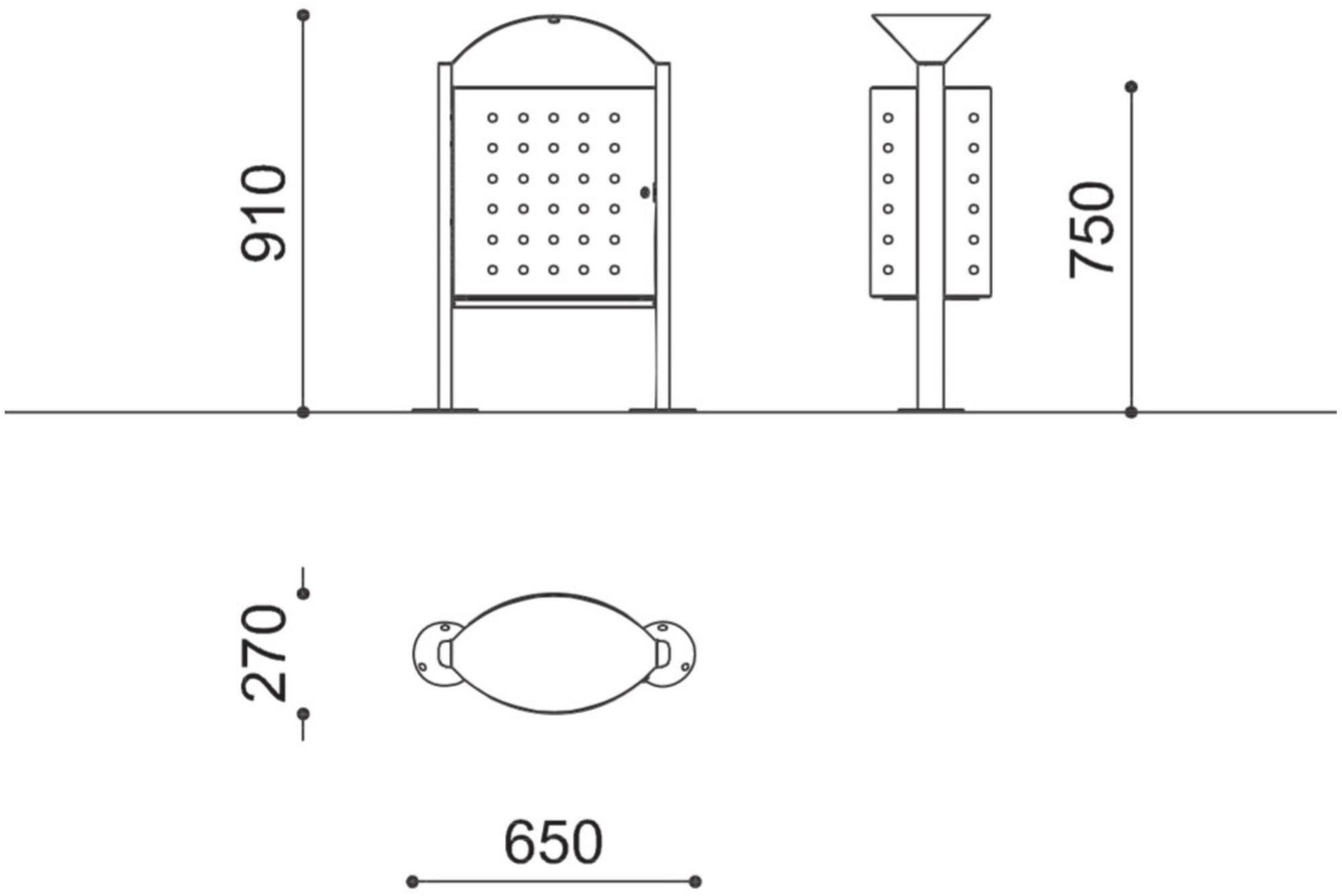 City Design Урна для мусора стальная с крышкой для улицы sun-id-1366701 - Вид №3
