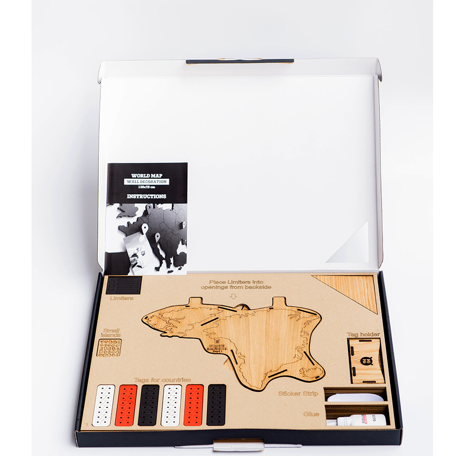 19-10 Карта-пазл wall decoration exclusive, 180х108 см, европейский дуб Mimi  - Вид №6