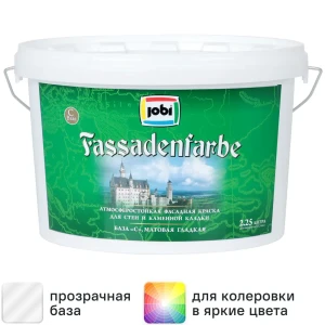 Краска фасадная Jobi Fassadenfarbe матовая база C 2.25 л