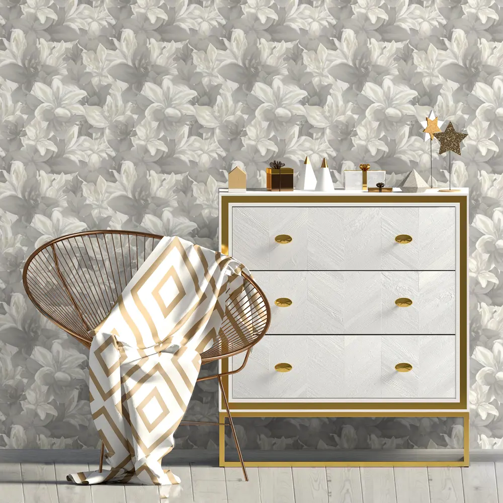 Обои флизелиновые OVK Desing Лилии чёрные 1.06 м 10212-04 82637396 STLM-2125836 OVK DESIGN - Вид №3