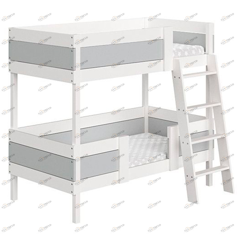 Кровать двухъярусная Home basic M 80х160 см белая, серая ELLIPSE ELLIPSE HOME 351754 Белый;серый Santreyd 