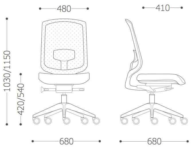 VAGHI Поворотный откидной сетчатый офисный стул Assia A2t5/a2s5/a1t5/a1s5 - Вид №5