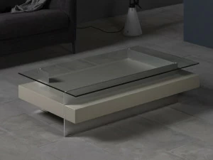 Kendo Mobiliario Низкий прямоугольный журнальный столик из лакированного стекла