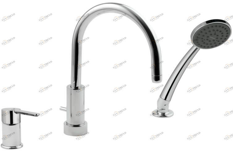 Rubinetterie Mariani Комплект для ванны на 3 отверстия с ручным душем Noir 237 - no