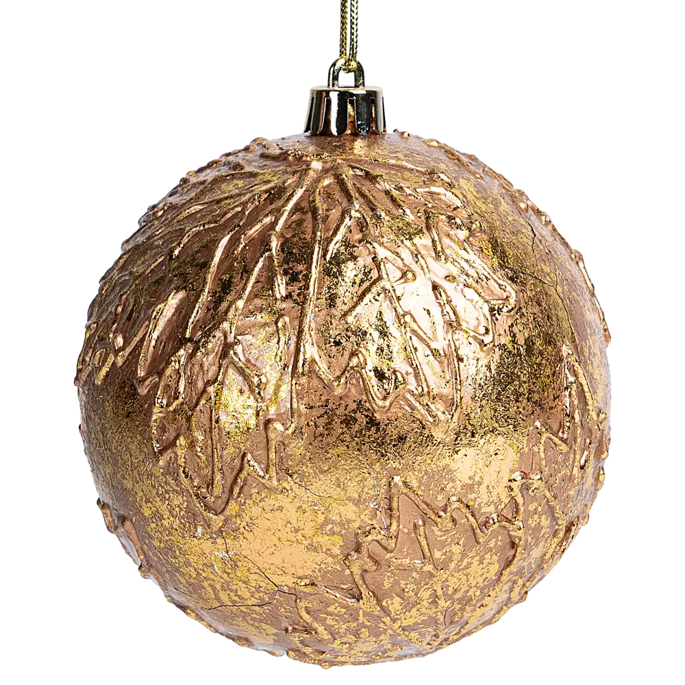 Елочный шар KREAFORTA с блестками оранжевый/медный ø10 см 89420654 STLM-1584293 - Вид №1