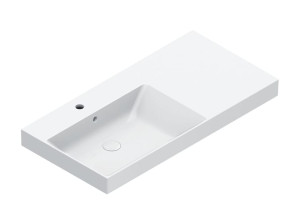Одноместная прямоугольная раковина с столешницей
