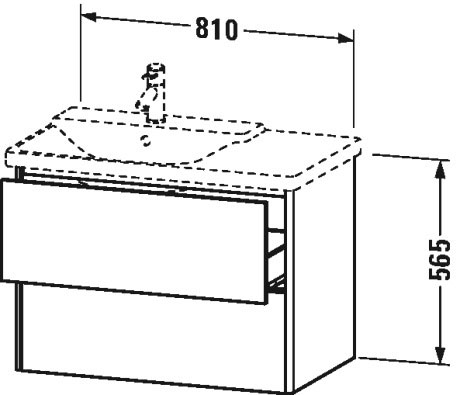 XS418401818 Тумбочка подвесная XSquare #XS4184 810 x 473 мм Белый матовый, декор Duravit - Вид №1