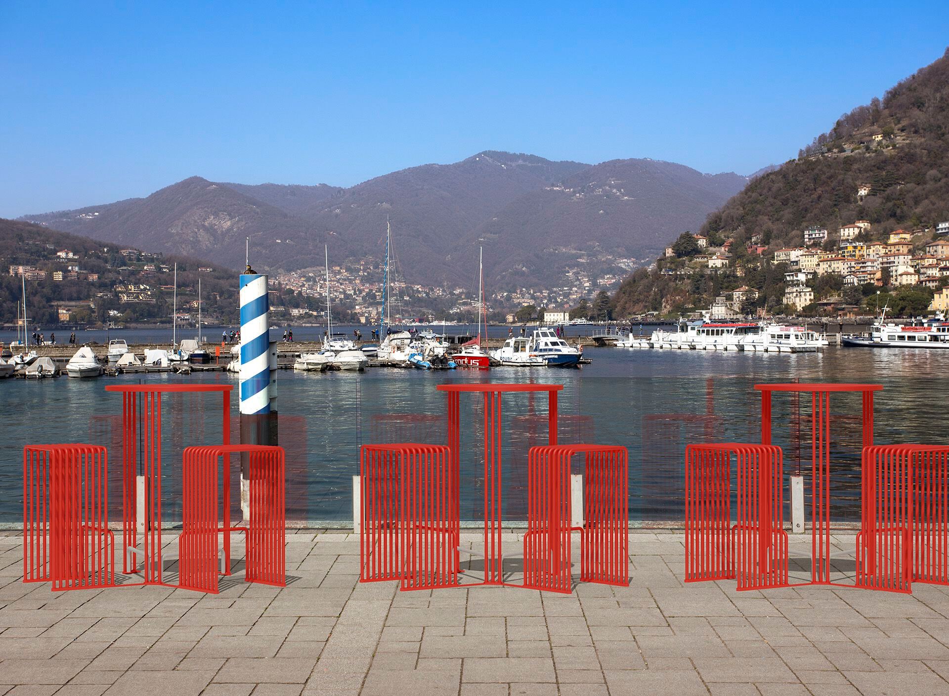 Высокий стол для общественных мест со встроенными стульями Urbantime Zeroиндексы.015 ARCH-00150029 - Вид №4