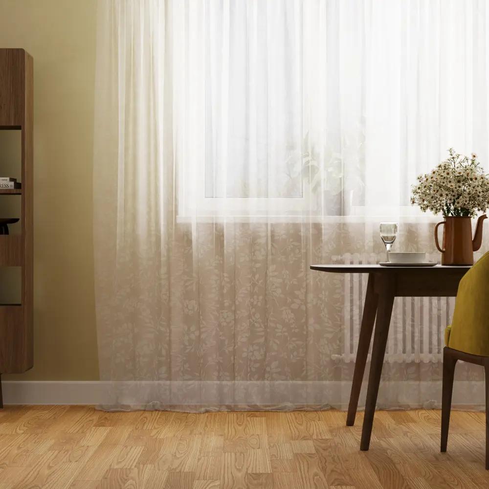 Тюль на ленте Inspire Rowan 250x280 см цвет бело-серый 83562087 STLM-2094442 