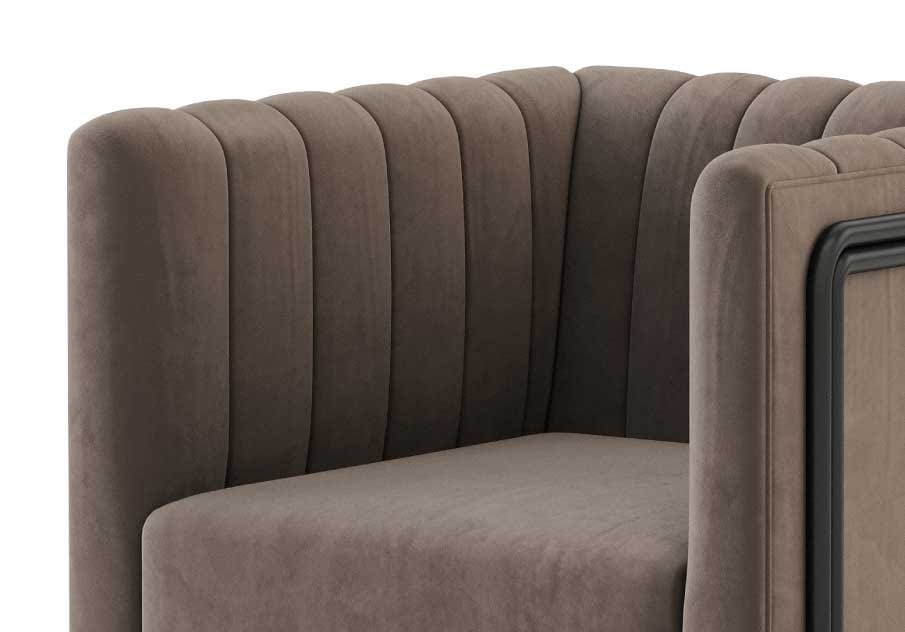 Мягкое кресло с подлокотниками из микрофибры и бархата Stylish Club ARCH-00142925 - Вид №3