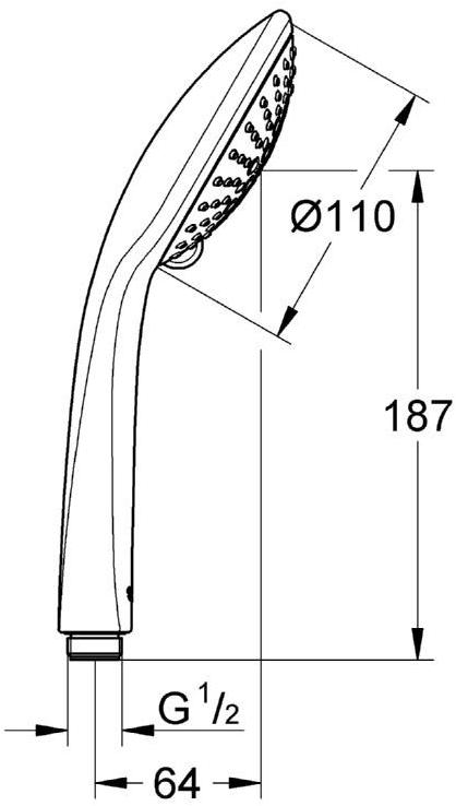 Ручной душ GROHE Euphoria 110 Champagne (3 режима), хром (27222000) - Вид №1