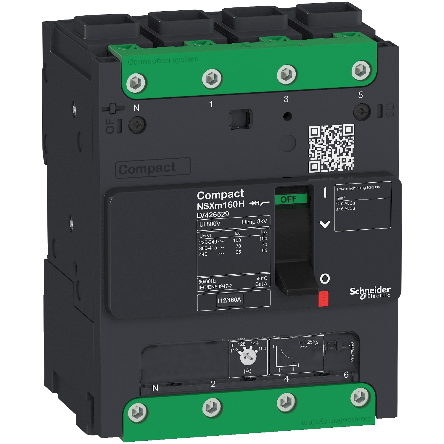 LV426529 Силовой автомат NSXm, 70кА, 4P, 160А Schneider Electric Compact 