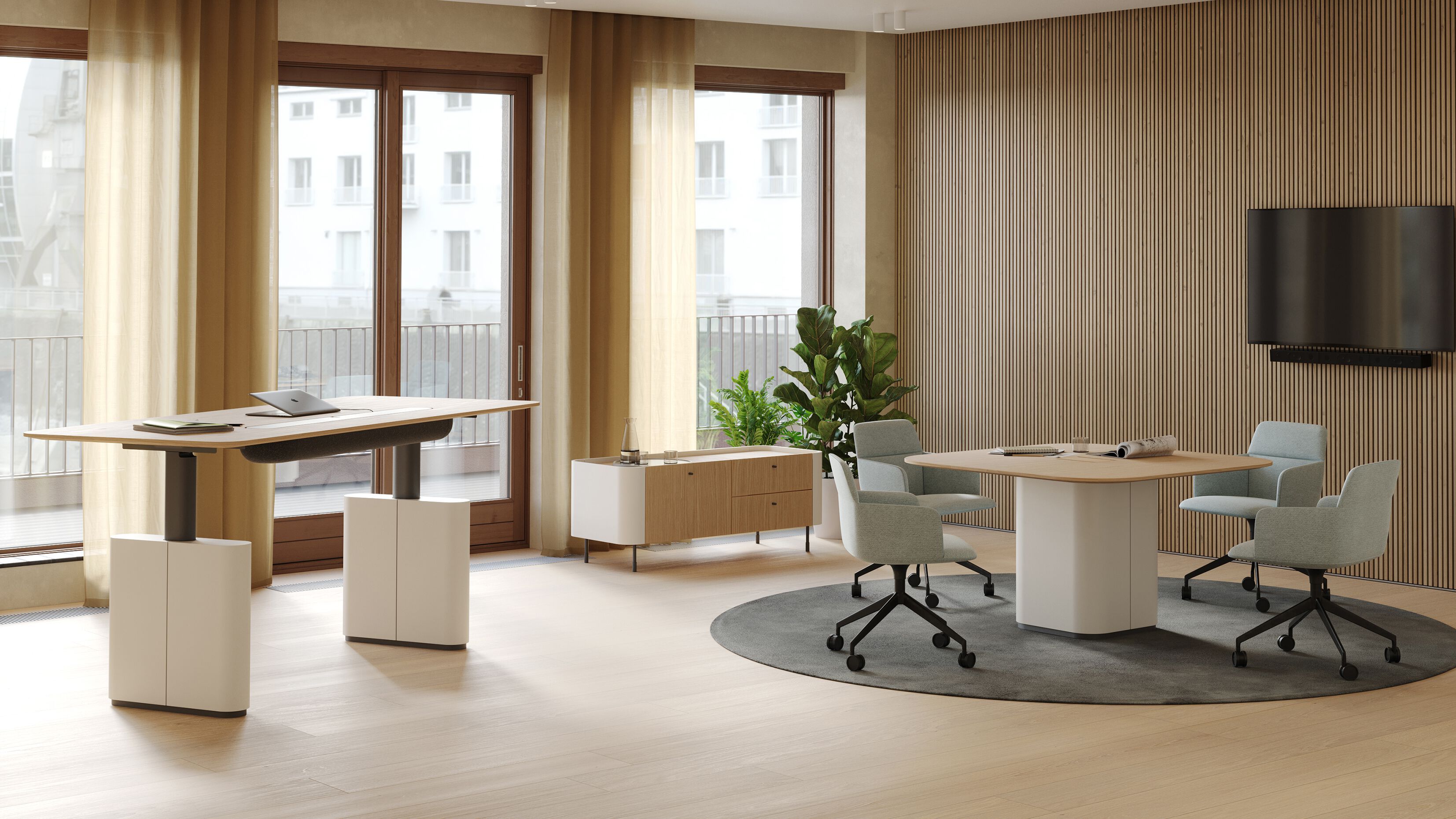 Деревянный прямоугольный стол для совещаний RENZ SPARK ARCH-00152137 - Вид №5