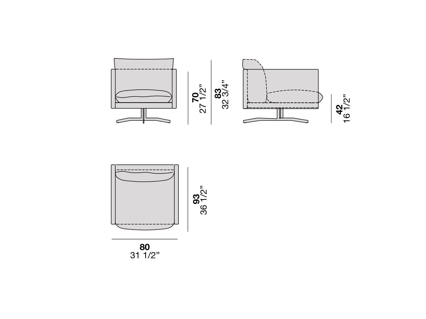 Тканевое вращающееся кресло с подлокотниками Alf DaFrè Oslo 2 ARCH-00048705 - Вид №2