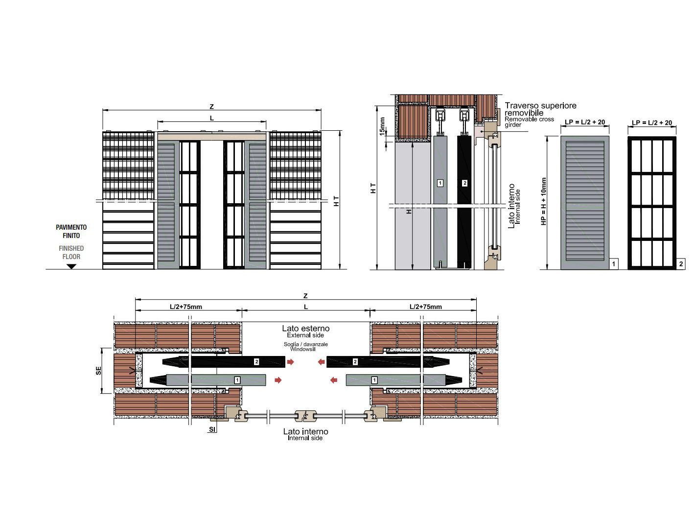 Подрамник с двумя створками для перил и жалюзи PROTEK® Outdoor ARCH-00043767 - Вид №2