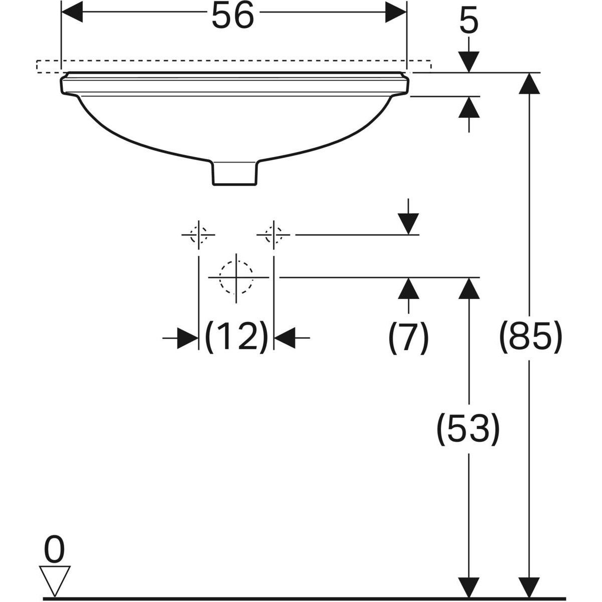 Встраиваемый умывальник с овальной столешницей в витрине Geberit VariForm ARCH-00152238 - Вид №5