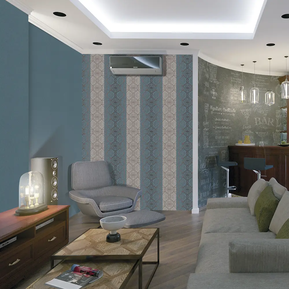 Обои Palermo 5287-19, флизелиновые, цвет синий, 1.06х10 м Erismann STLM-2068410 - Вид №3