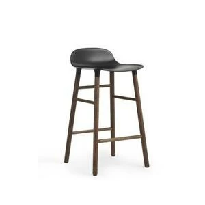 Барный стул Form с ножками из ореха 65 см, черный