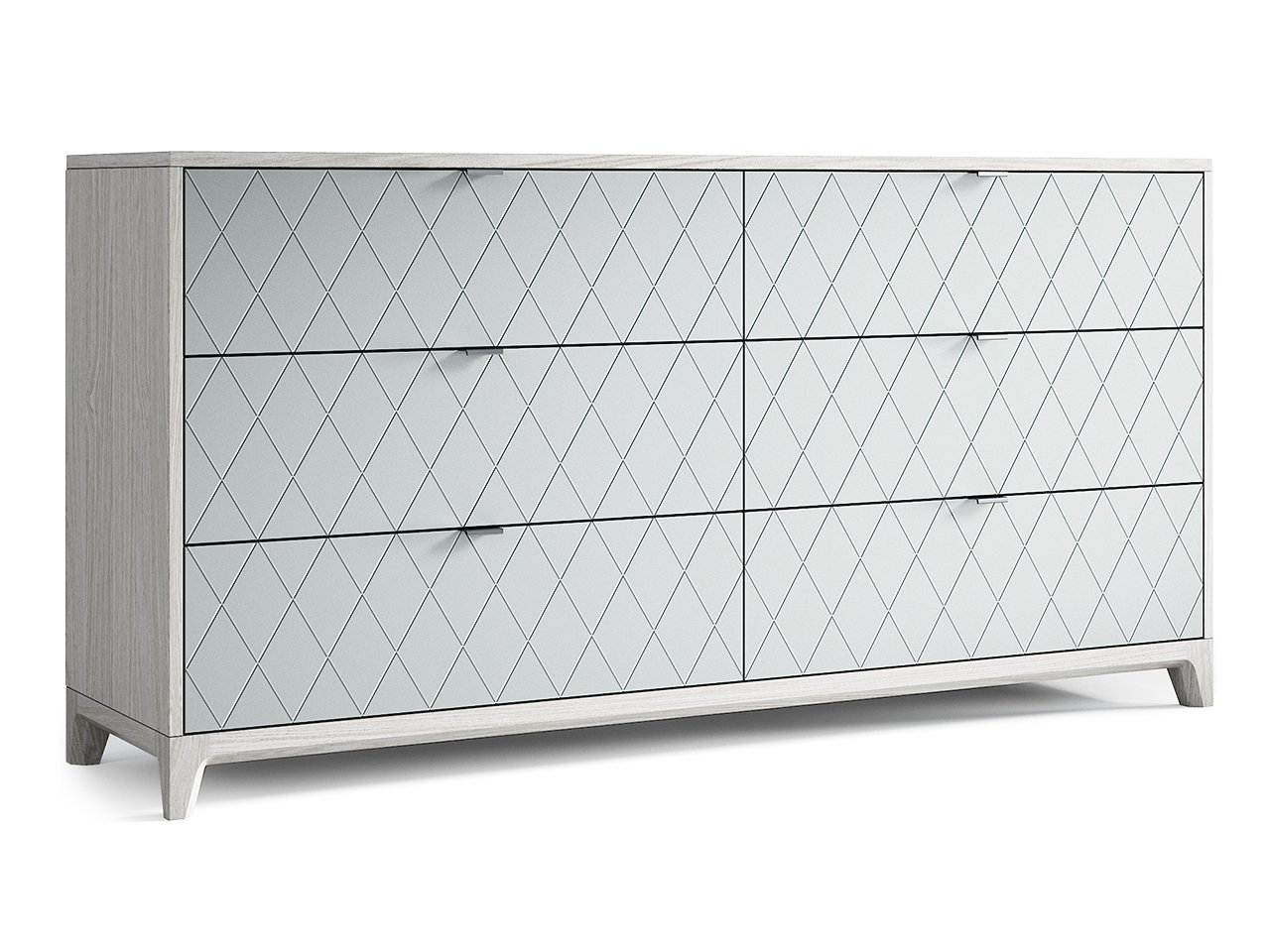 Комод для спальни с 6 ящиками беленый дуб "Гравировка 7" Case №3 THE IDEA ДИЗАЙНЕРСКИЕ 210204 Белый  - Вид №1