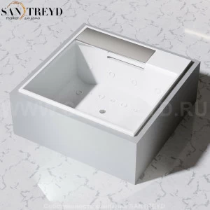 Effegibi WATERDREAM Минибассейн с комбинированной функцией SOURCE + WHIRLPOOL + BLOWER: 8 гидромассажных форсунок и функция массажа спины 6+6 форсунок и 16 форсунок с подогревом. Размер: длина 208, высота 80,5, ширина 208,4. Нагрузка на пол: 400 кг/кв. м.