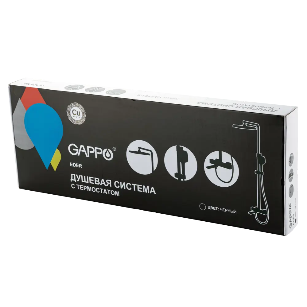Душевая система Gappo Eder с термостатом и верхним душем 89400934 STLM-1573000 - Вид №15