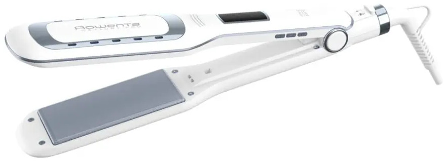 91307889 Выпрямитель для волос Rowenta Wet&Dry Pro SF5010F0 белый плавающие пластины ЖК-дисплей STLM-0967840