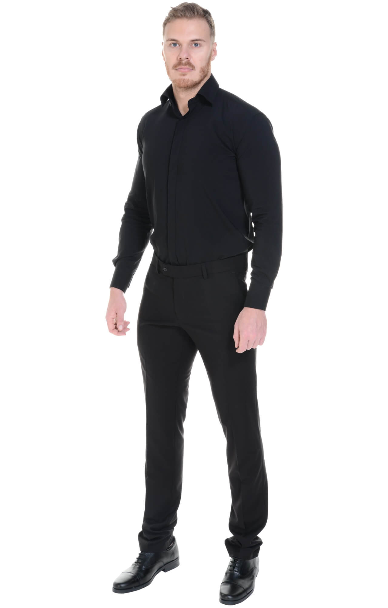 62480 Рубашка мужская  black El-Risto  Корпоративная одежда  размер 42/176-182  - Вид №4