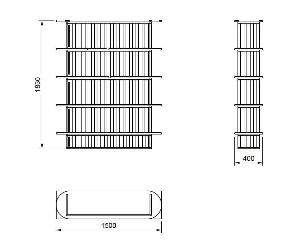 Книжный шкаф из массива дерева с пятью полками Medulum ARCH-00053302 - Вид №7