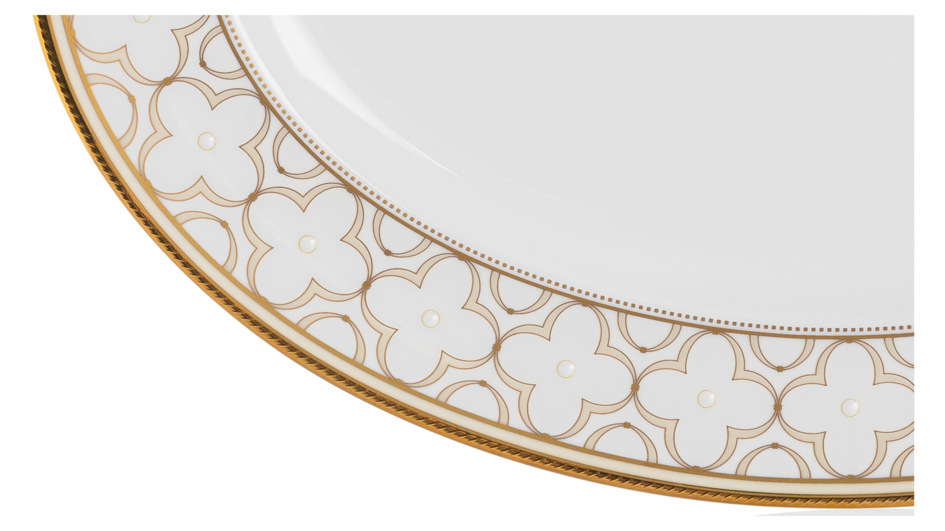 10628674 Noritake Блюдо овальное Noritake "Трефолио,золотой кант" 37см Фарфор костяной  - Вид №2