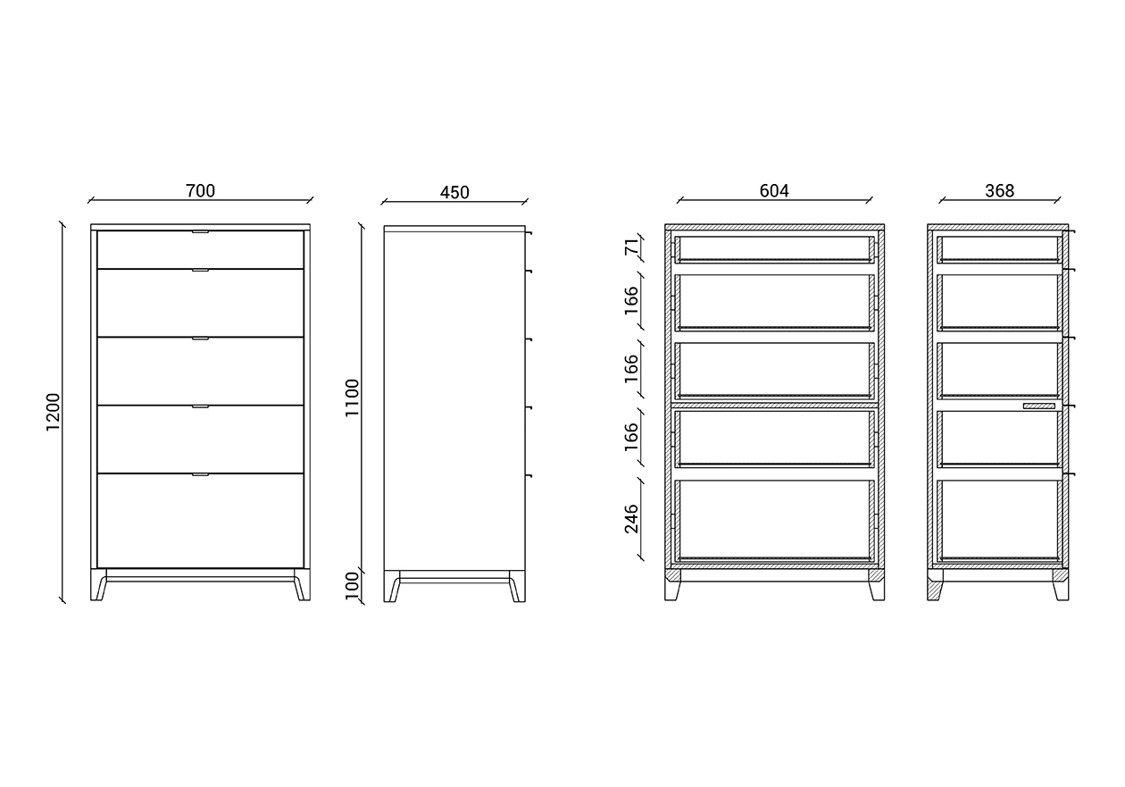 Комод высокий коричневый Case THE IDEA ДИЗАЙНЕРСКИЕ 209980 Коричневый  - Вид №1