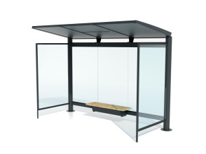 Стальной и стеклянный навес для автобусной остановки