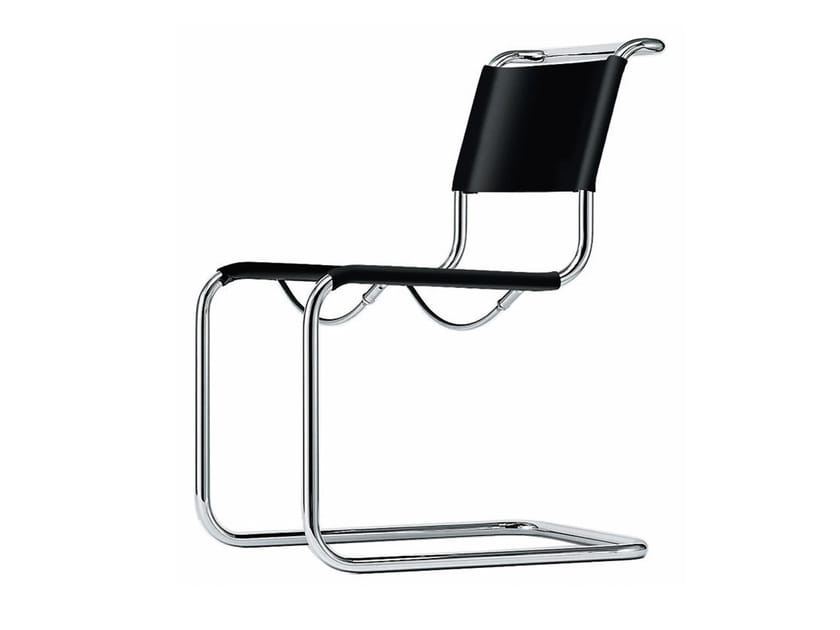 Кожаный консольный стул THONET S 33 ARCH-00003495