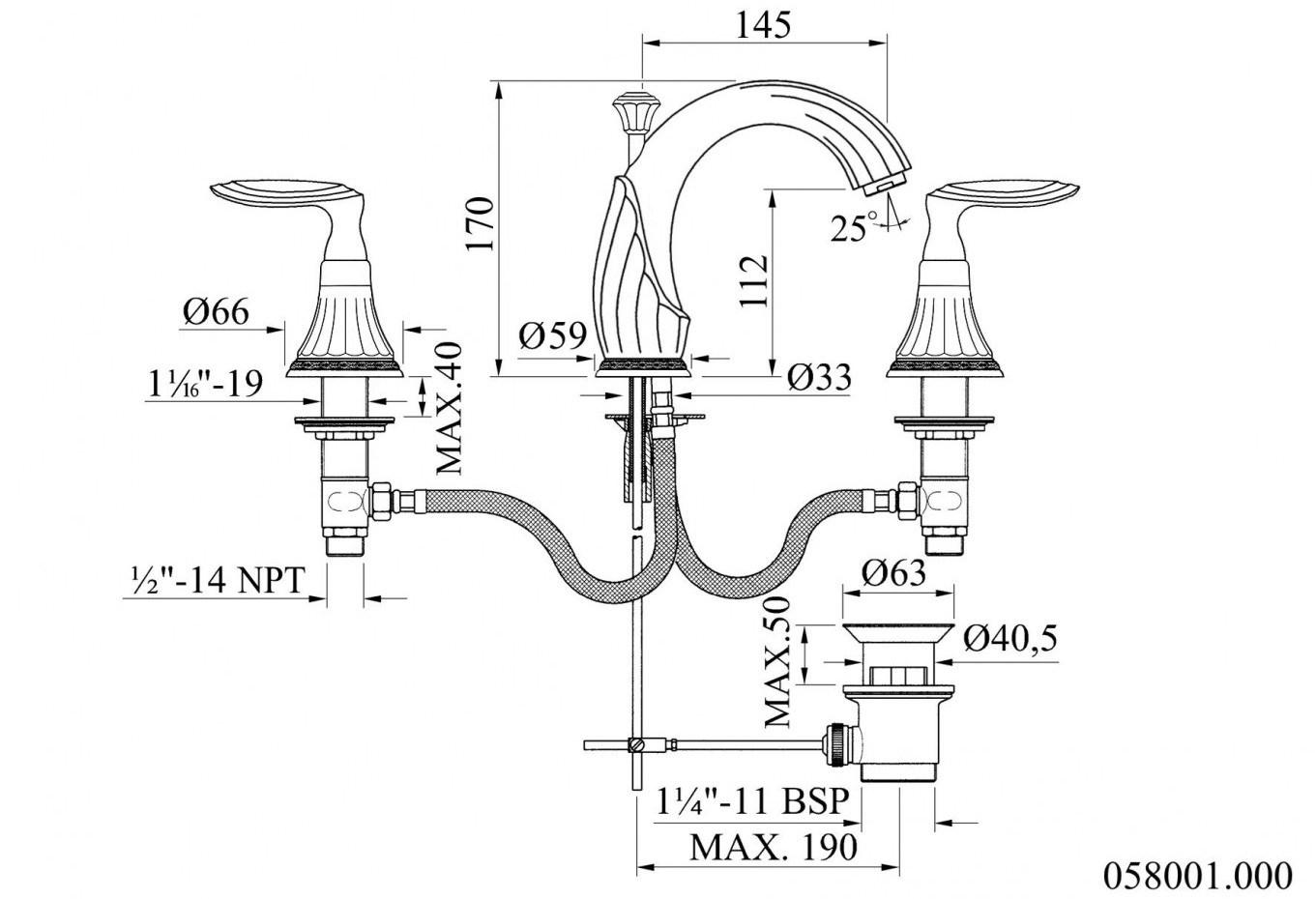 Bronces Mestre Смеситель для раковины на 3 отверстия Adriatica sun-id-1454310 - Вид №1