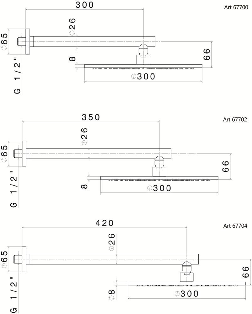 newform Настенная лейка для дождевого душа из нержавеющей стали Head showers 67700 - Вид №1