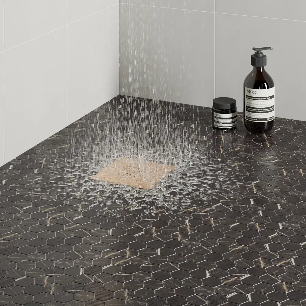 Мозаика Hexag Marble Coimbra стекломасса 28.4x4.9 см цвет черный 83681529 STLM-2106362 Santreyd Мозаика Onix - Вид №7