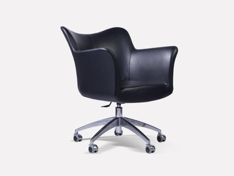 Кожаное вращающееся кресло с подлокотниками MORADA Jenn ARCH-00039456