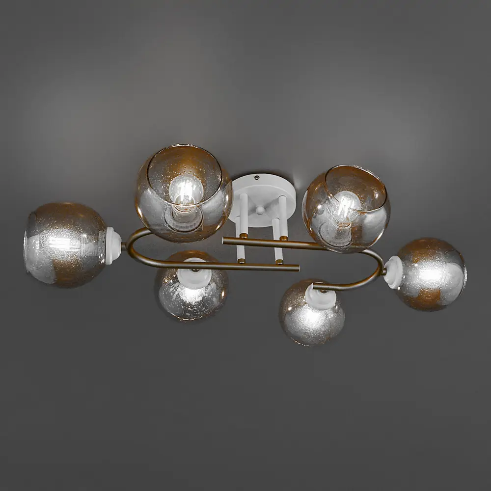 Люстра потолочная Jlight Jerome 3153/6C 6 ламп E27 60W цвет белый и матовое золото 85233265 STLM-2057529  - Вид №3