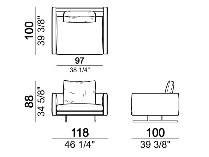 Тканевый диван с полуостровом Arketipo MOSS ARCH-00121787 - Вид №3