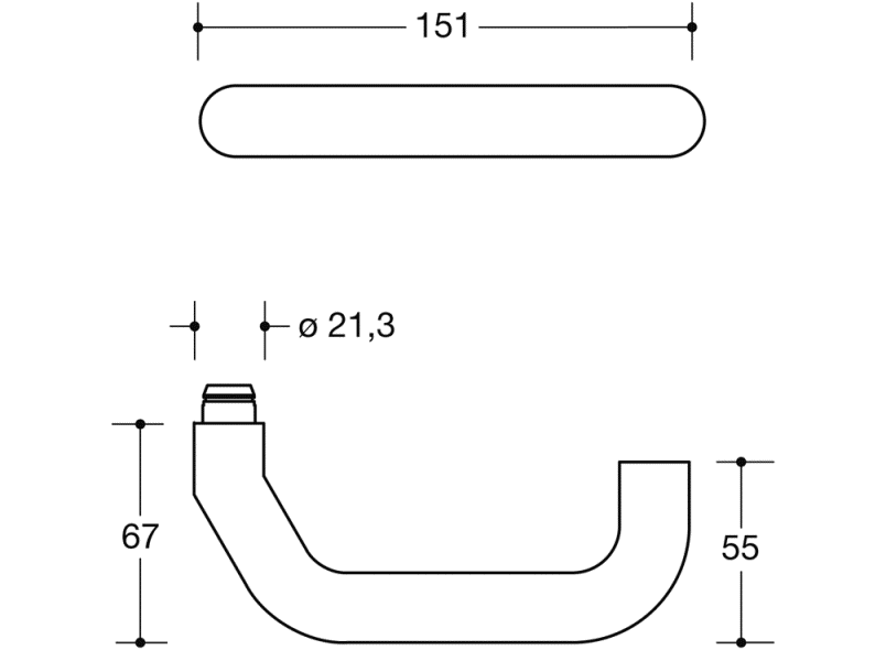 113XAH Дверная ручка (х-техник) HEWI System 111 | Edelstahl  - Вид №1