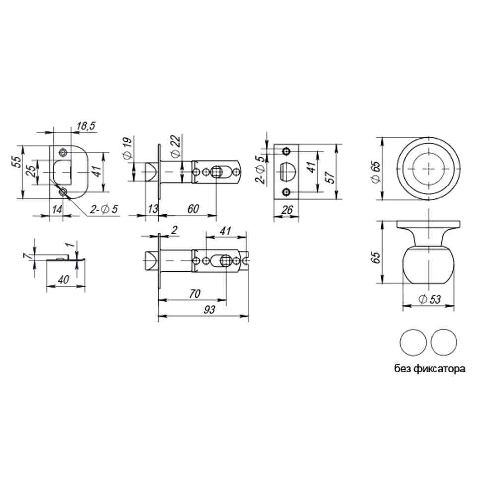 Ручка-защелка Fuaro 672/BL BL-P без фиксатора, цвет черный STLM-2205196 - Вид №4