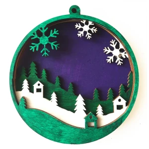 Набор для творчества Елочная игрушка Зимний пейзаж 10x10 см дерево