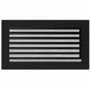 Вентиляционная решетка Kratki 17х30 с жалюзи (черная)