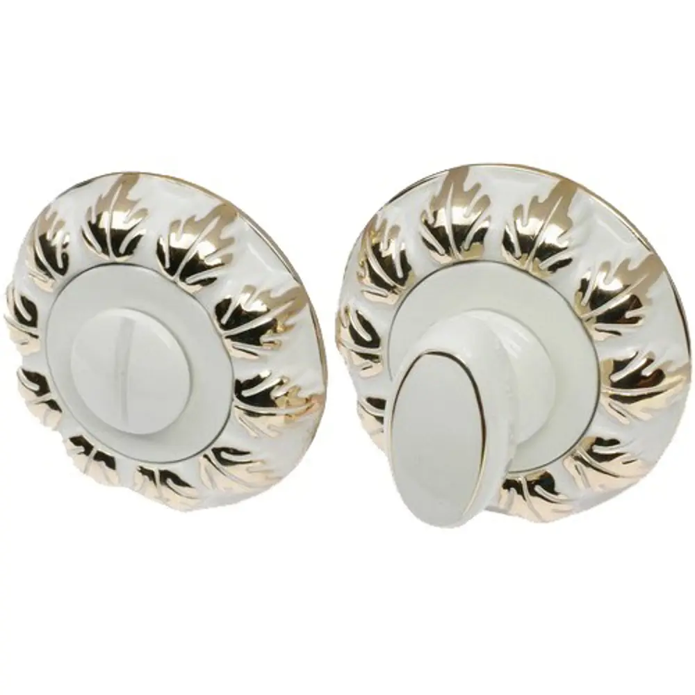 Завертка к ручкам RENZ BIG цвет белый/глянцевое золото STLM-2064528