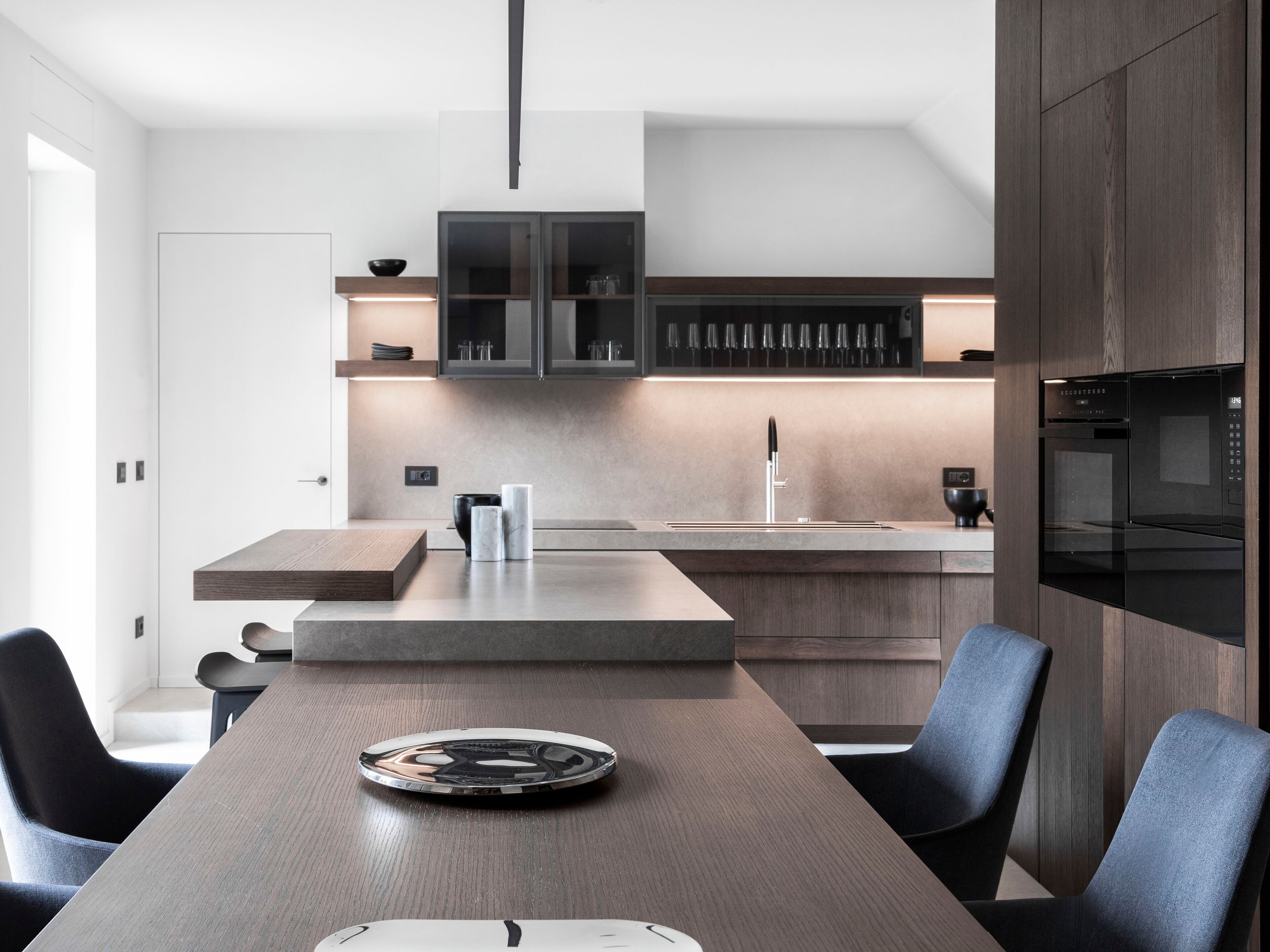 Кухня разработана с трех сторон с центральным островом TM Italia Cucine Авиньон ARCH-00055669