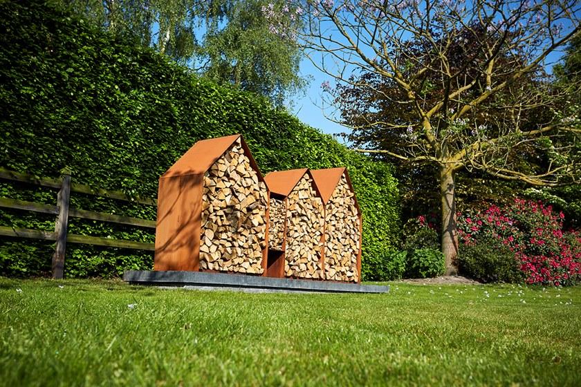 RB73 Подставка для бревен из стали Corten ™  Rb-1600  - Вид №5